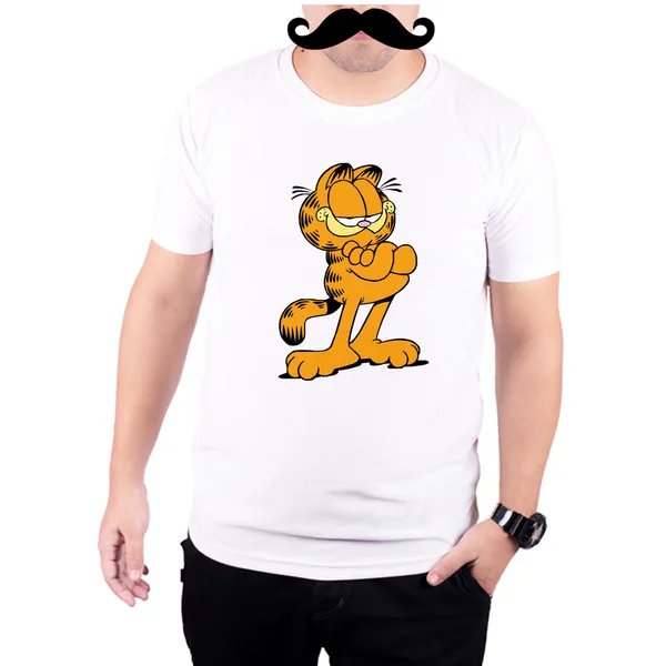 White_Garfield_160_GSM_Quick-Dri_T-Shirt_For_Men