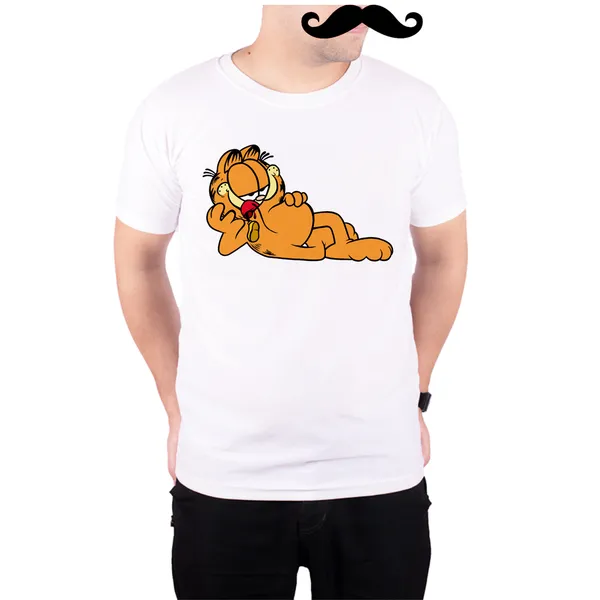 White_Garfield_Eating_A_Famous_Mouse__Quick-Dri_T-Shirt_For_Men