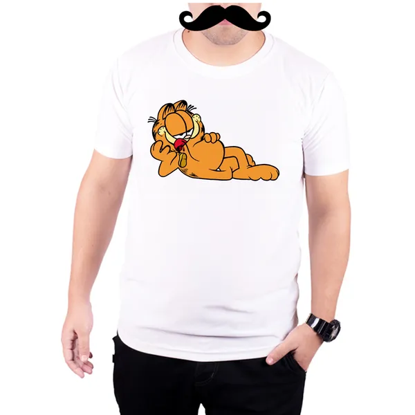 White_Garfield_Eating_A_Famous_Mouse__Quick-Dri_T-Shirt_For_Men
