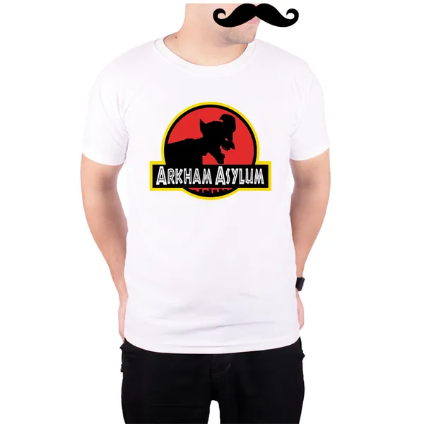 White_Arkham_Asylum_Joker_Logo_160_GSM_Quick-Dri_T-Shirt_For_Men