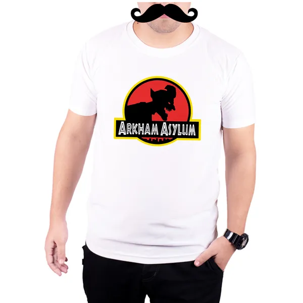 White_Arkham_Asylum_Joker_Logo_160_GSM_Quick-Dri_T-Shirt_For_Men