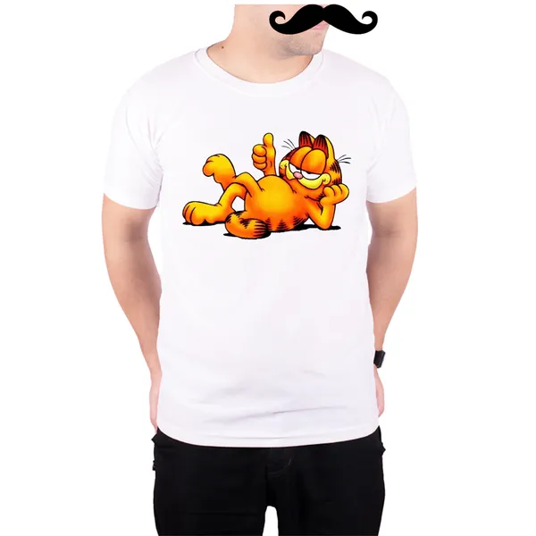 White_Garfield_Says_Ok__Quick-Dri_T-Shirt_For_Men