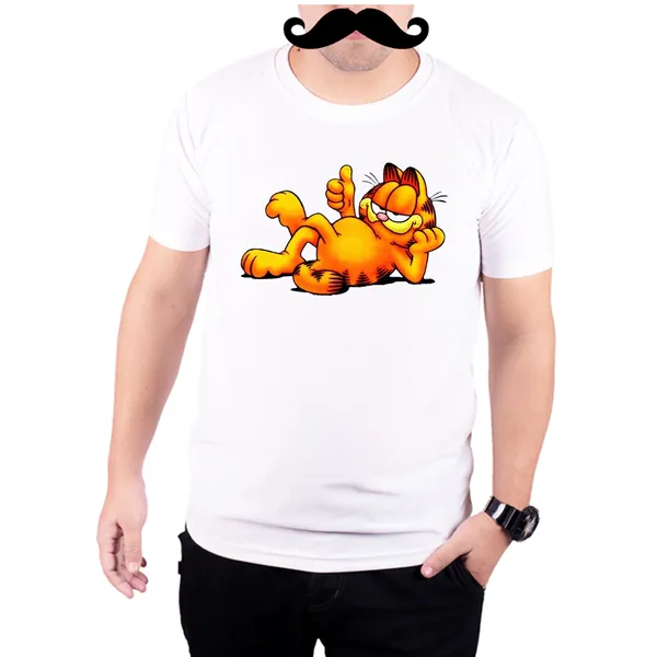 White_Garfield_Says_Ok__Quick-Dri_T-Shirt_For_Men