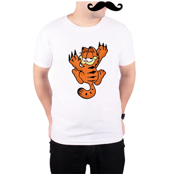 White_Garfield_Scratch_Off__Quick-Dri_T-Shirt_For_Men