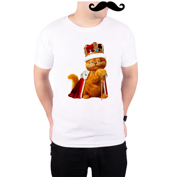 White_Garfield_The_King__Quick-Dri_T-Shirt_For_Men