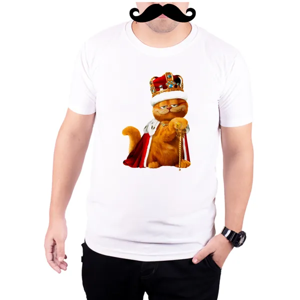 White_Garfield_The_King__Quick-Dri_T-Shirt_For_Men