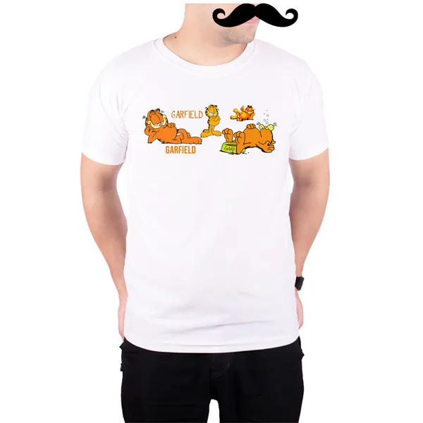 White_Garfields__Quick-Dri_T-Shirt_For_Men