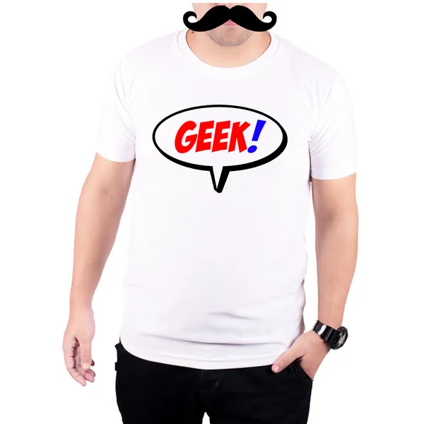 White_Geek_Bubble_Red_And_Blue__Quick-Dri_T-Shirt_For_Men
