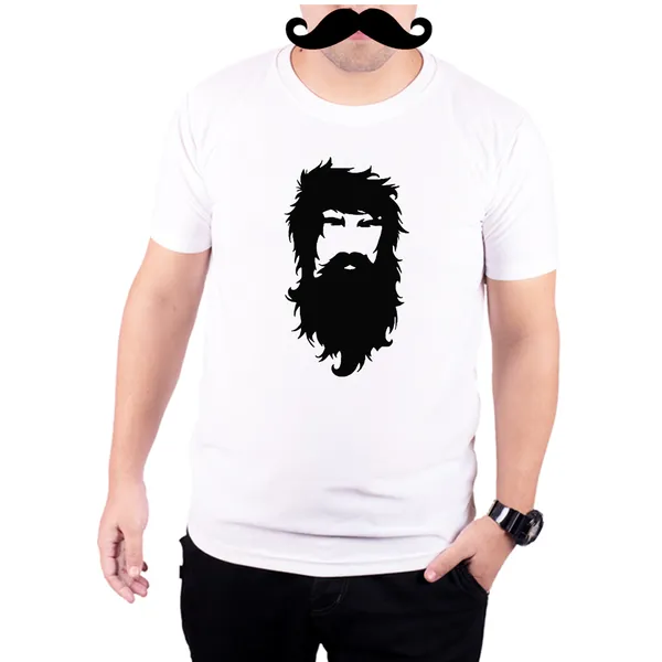 White_Grizzly_Beard__Quick-Dri_T-Shirt_For_Men