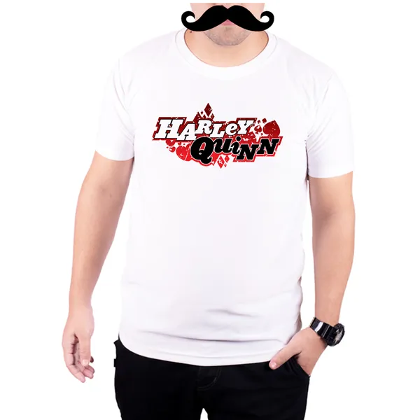 White_Harley_Quinn_Card_Logo__Quick-Dri_T-Shirt_For_Men