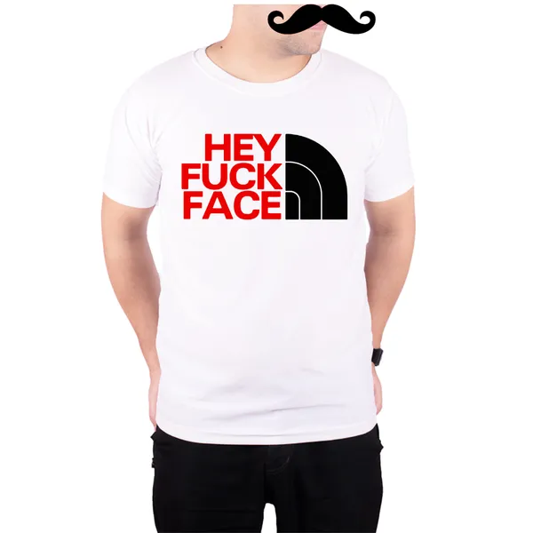 White_Hey_F_Face__Quick-Dri_T-Shirt_For_Men