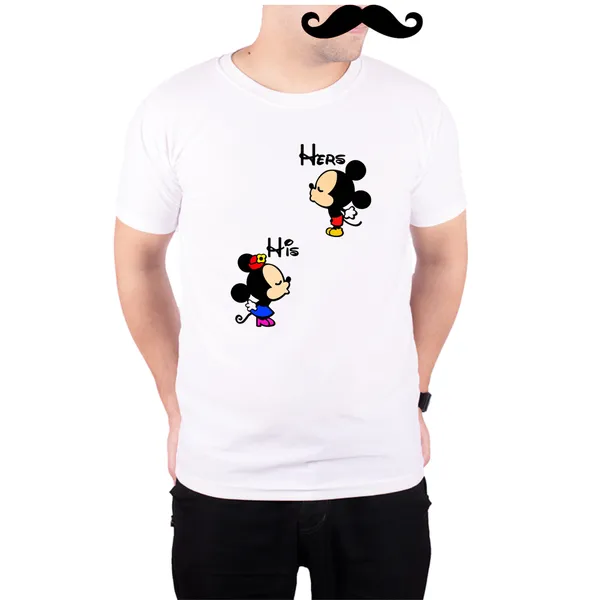 White_His_And_Hers__Quick-Dri_T-Shirt_For_Men