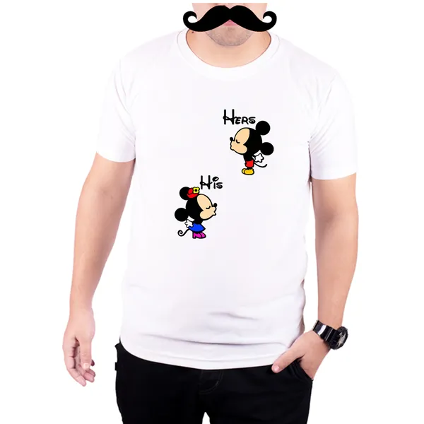 White_His_And_Hers__Quick-Dri_T-Shirt_For_Men