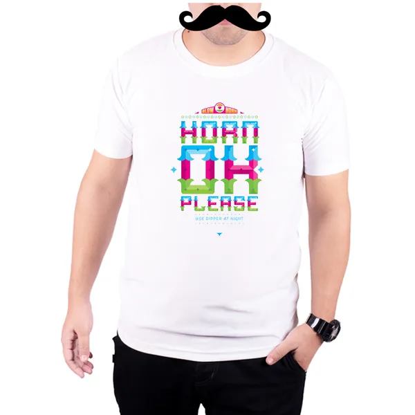White_Horn_Ok_Please__Quick-Dri_T-Shirt_For_Men
