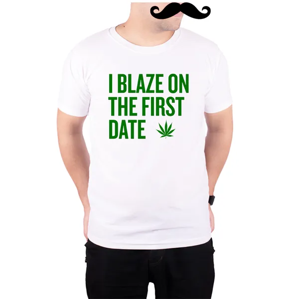 White_I_Blaze_On_The_First_Date__Quick-Dri_T-Shirt_For_Men