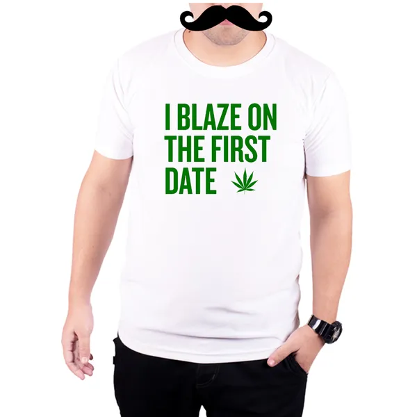White_I_Blaze_On_The_First_Date__Quick-Dri_T-Shirt_For_Men