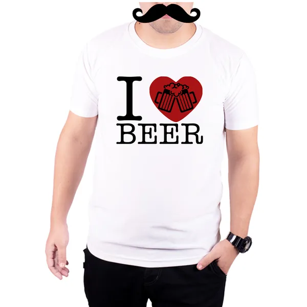 White_I_Love_Beer_Cheers_160_GSM_Quick-Dri_T-Shirt_For_Men