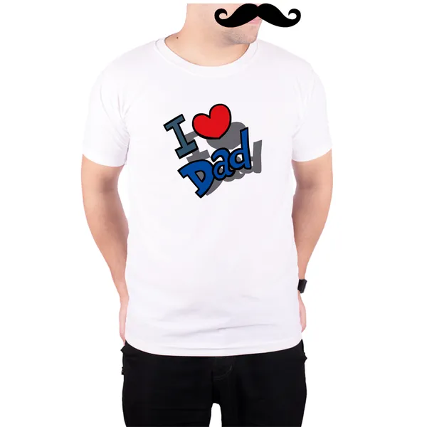 White_I_Love_Dad_160_GSM_Quick-Dri_T-Shirt_For_Men