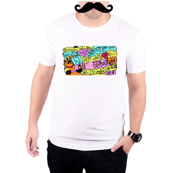 White_I_Love_Delhi__Quick-Dri_T-Shirt_For_Men