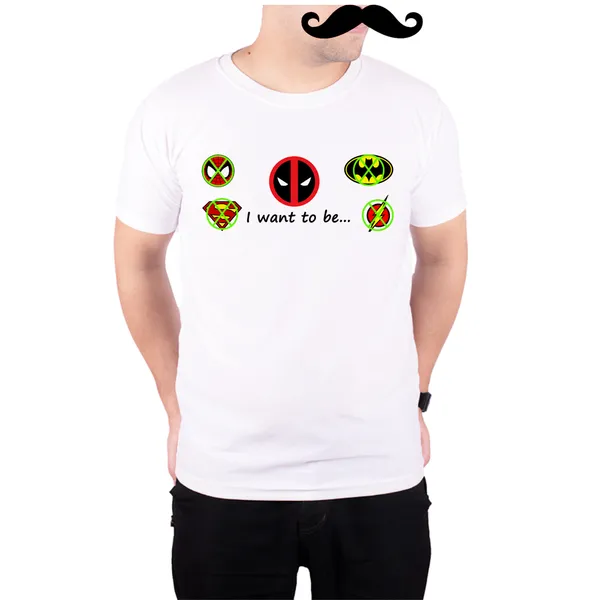 White_I_Want_To_Be_Deadpool__Quick-Dri_T-Shirt_For_Men
