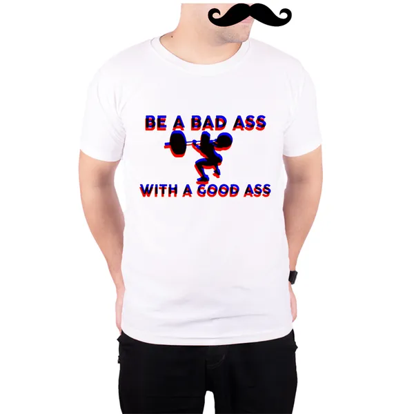 White_Bad_Ass_With_Good_Ass_Red_And_Blue_Trans__Quick-Dri_T-Shirt_For_Men
