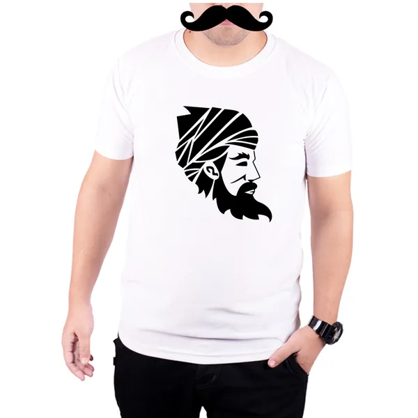 White_Indian_Nawab_Turban_And_Beard__Quick-Dri_T-Shirt_For_Men