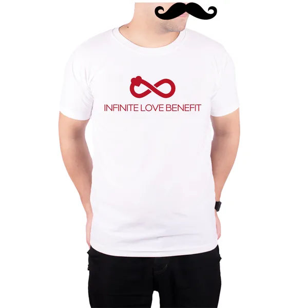 White_Infinite_Love_Benefit__Quick-Dri_T-Shirt_For_Men
