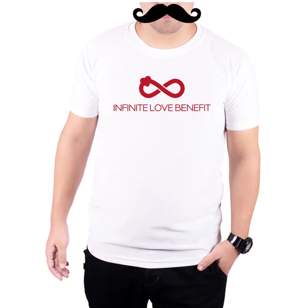 White_Infinite_Love_Benefit__Quick-Dri_T-Shirt_For_Men