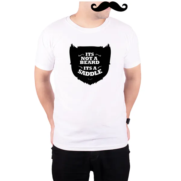White_Its_Not_A_Beard_Its_A_Saddle__Quick-Dri_T-Shirt_For_Men