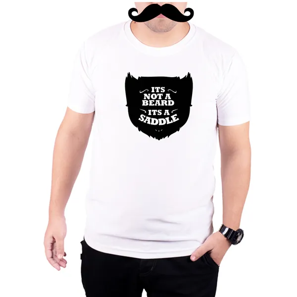 White_Its_Not_A_Beard_Its_A_Saddle__Quick-Dri_T-Shirt_For_Men