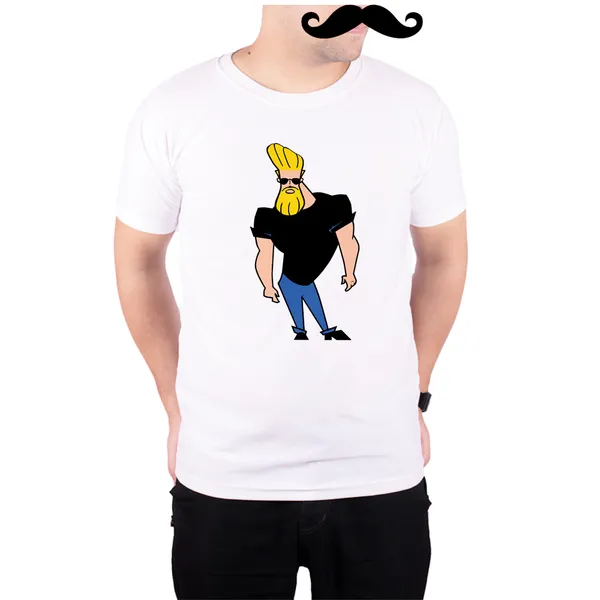 White_Johnny_Beardy_Bravo_160_GSM_Quick-Dri_T-Shirt_For_Men