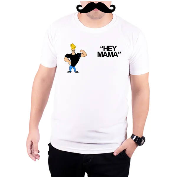 White_Johnny_Bravo_Hey_Mama__Quick-Dri_T-Shirt_For_Men