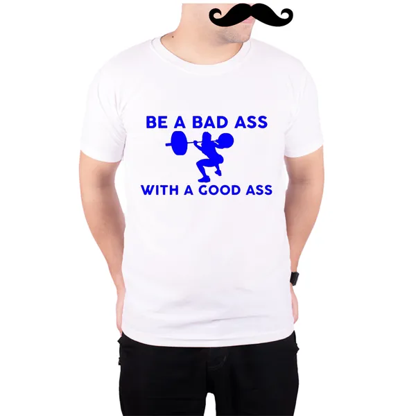 White_Bad_Ass_With_Good_Ass_And_Blue__Quick-Dri_T-Shirt_For_Men