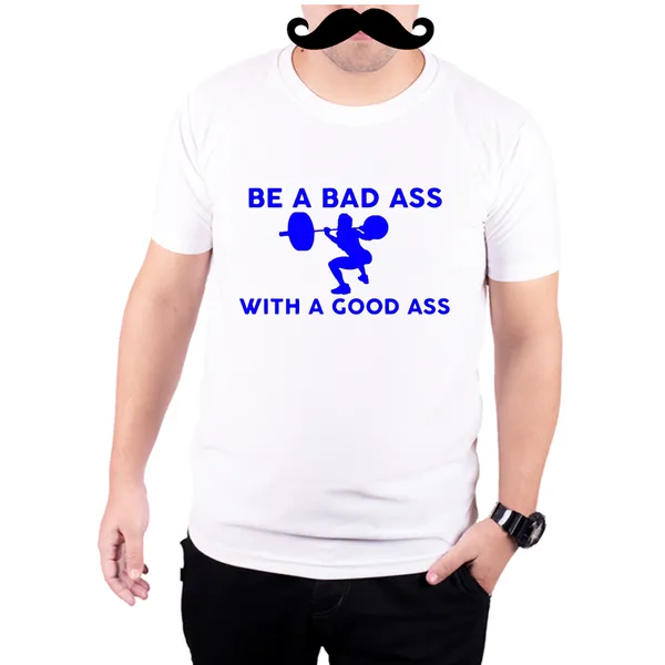 White_Bad_Ass_With_Good_Ass_And_Blue__Quick-Dri_T-Shirt_For_Men