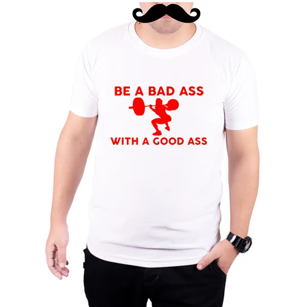 White_Bad_Ass_With_Good_Ass_And_Red__Quick-Dri_T-Shirt_For_Men