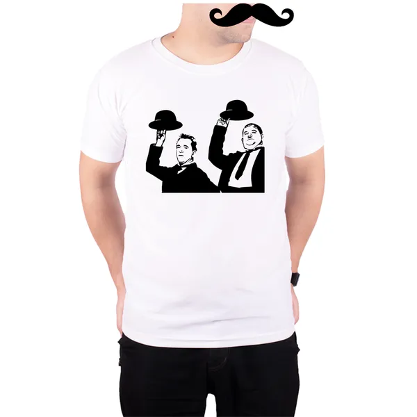 White_Laurel_&_Hardy_Black_And__Quick-Dri_T-Shirt_For_Men