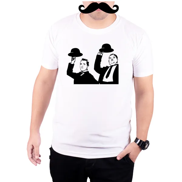 White_Laurel_&_Hardy_Black_And__Quick-Dri_T-Shirt_For_Men