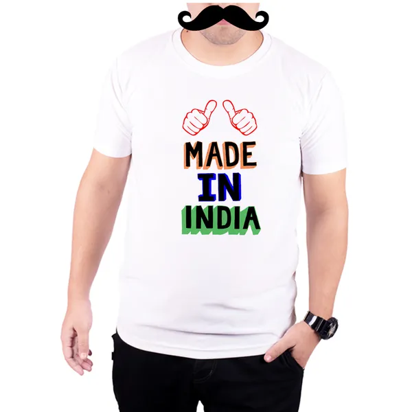 White_Made_In_India_160_GSM_Quick-Dri_T-Shirt_For_Men