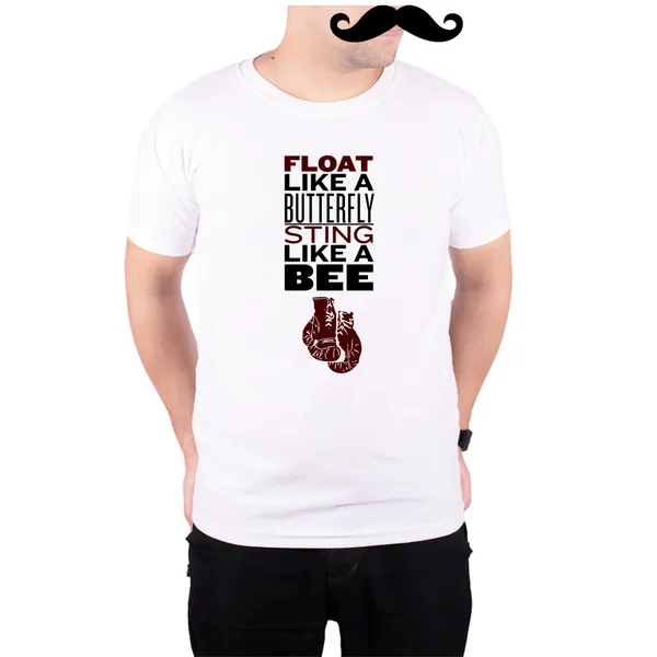 White_Md_Ali_Float_Like_A_Butterfly_Sting_Like_A_Bee_160_GSM_Quick-Dri_T-Shirt_For_Men
