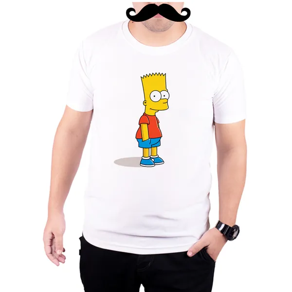 White_Bart_Simpson__Quick-Dri_T-Shirt_For_Men