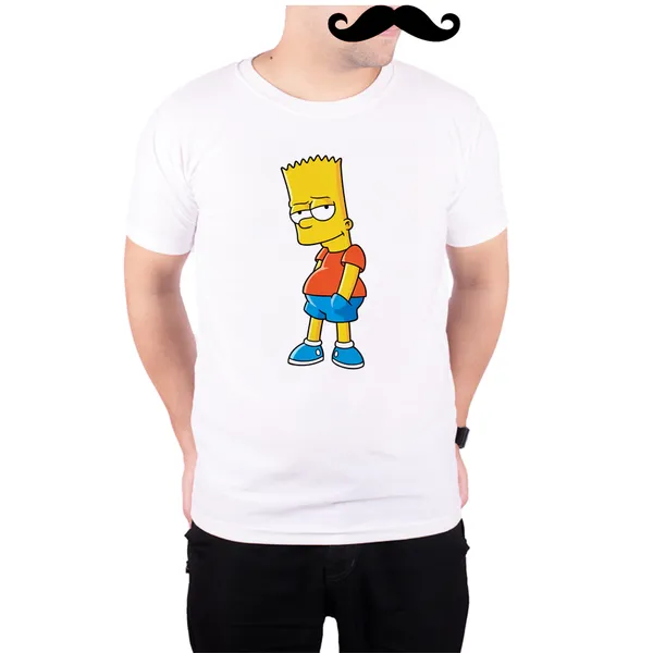 White_Bart_Simpson_Sly__Quick-Dri_T-Shirt_For_Men