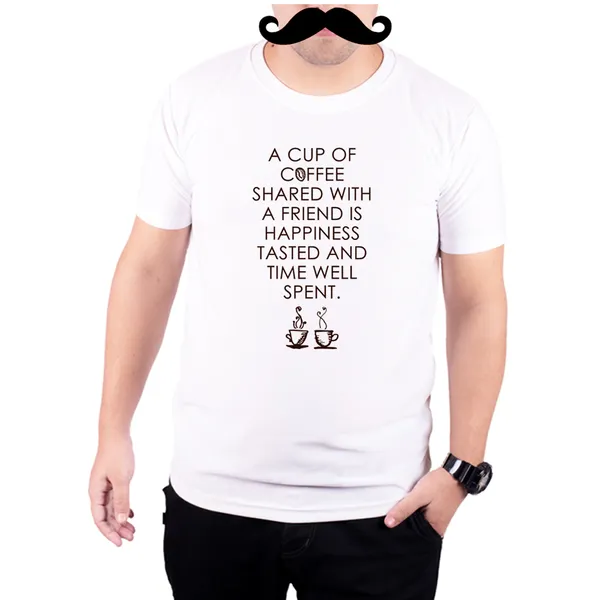 White_Coffee_Shared_With_Friends__Quick-Dri_T-Shirt_For_Men