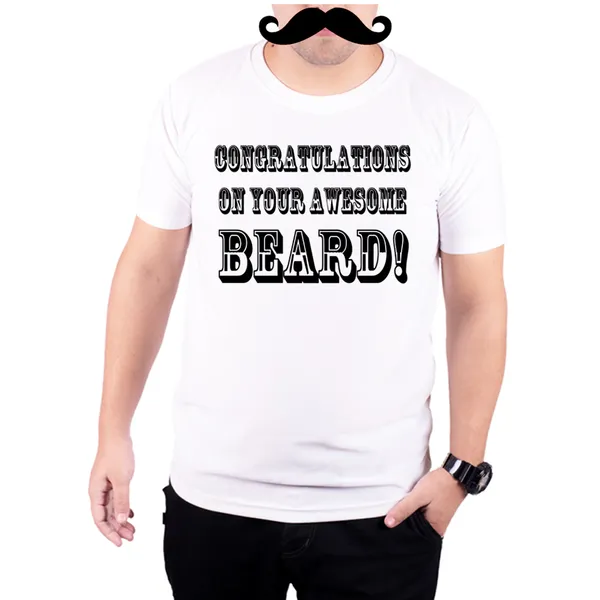 White_Congratulations_On_Your_Aweome_Beard__Quick-Dri_T-Shirt_For_Men
