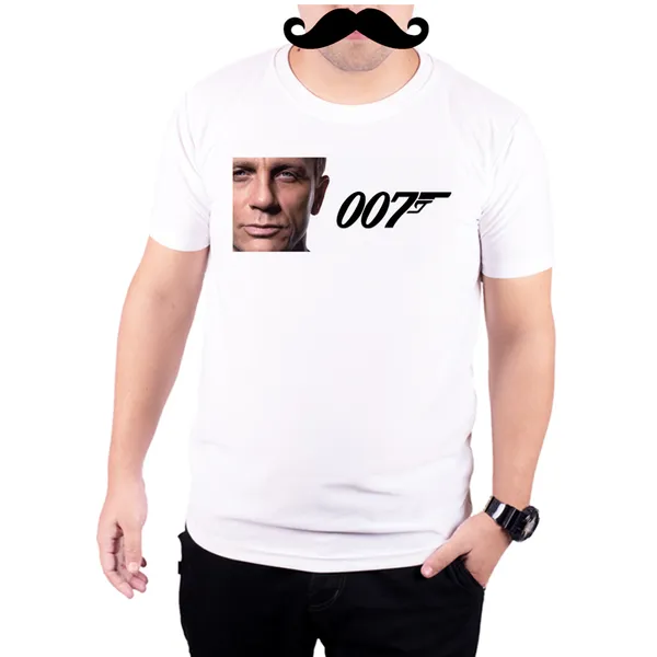 White_Daniel_Craig_James_Bond_007__Quick-Dri_T-Shirt_For_Men