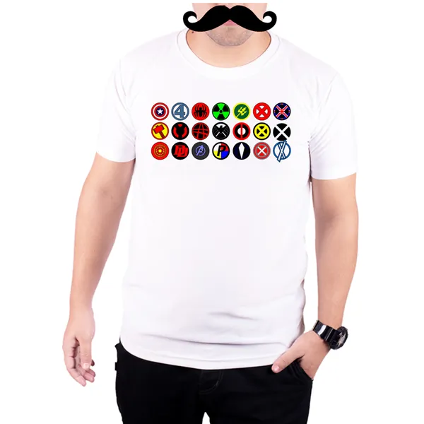 White_Dc_Superhero_Logo__Quick-Dri_T-Shirt_For_Men