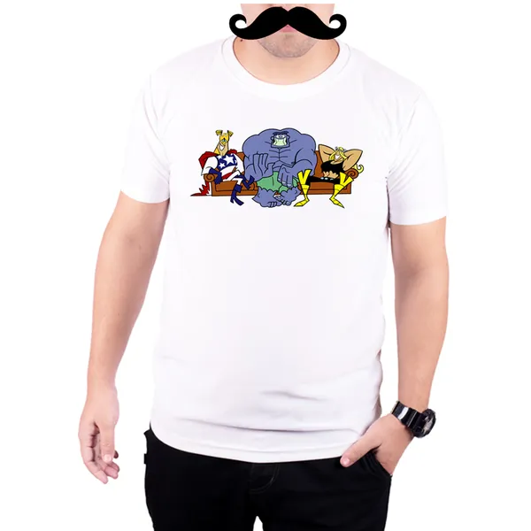 White_Dexter_The_Justice_Friends__Quick-Dri_T-Shirt_For_Men
