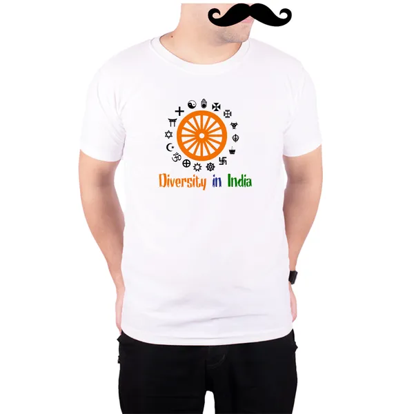 White_Diversity_In_India__Quick-Dri_T-Shirt_For_Men