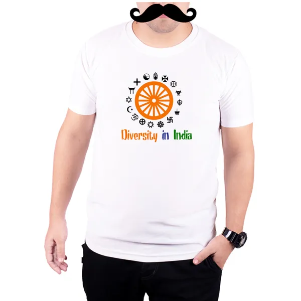 White_Diversity_In_India__Quick-Dri_T-Shirt_For_Men
