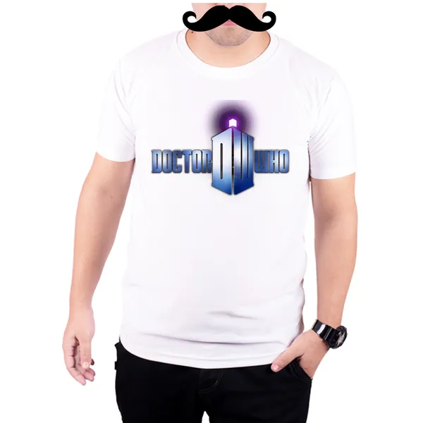 White_Doctor_Who_Logo__Quick-Dri_T-Shirt_For_Men