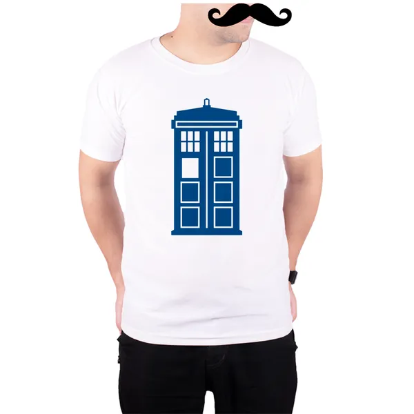 White_Doctor_Who_Tardis_Front__Quick-Dri_T-Shirt_For_Men